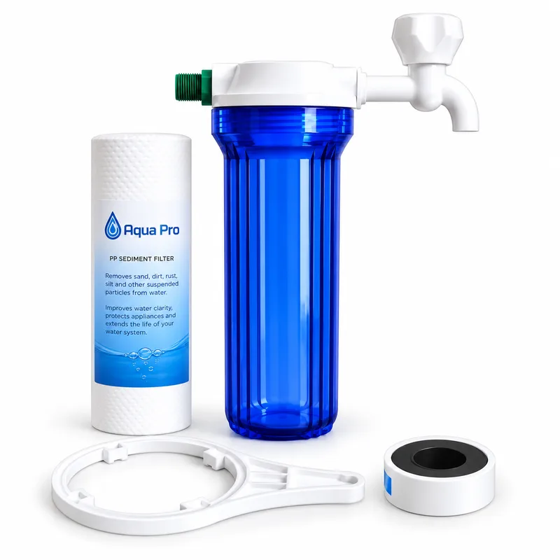 Aqua Pro PP Sediment Water Filter Housing Set with Tap & Cartridge