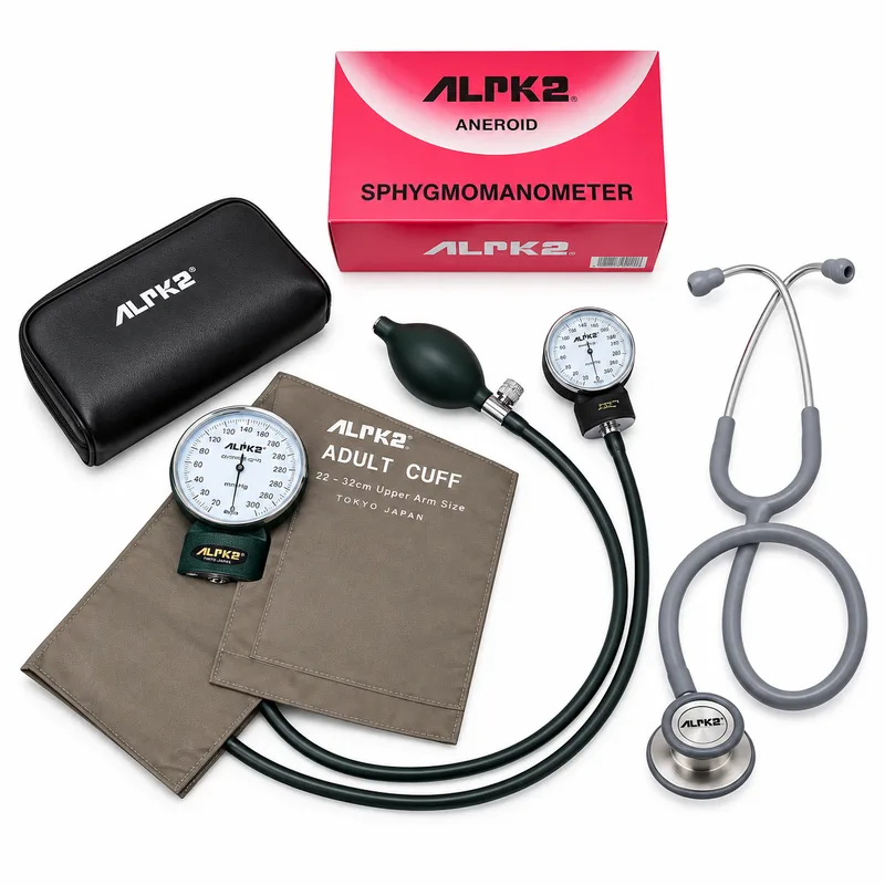 ALPK2 Aneroid BP Machine with Stethoscope – Full Set