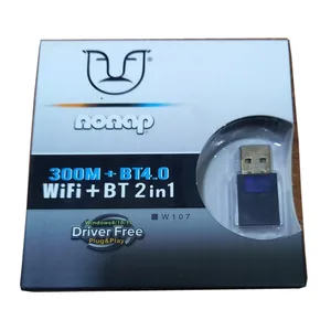 W107 300Mbps WiFi + Bluetooth 4.0 2-in-1 USB Adapter