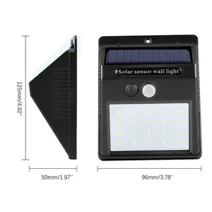 30 LED Solar PIR Motion Sensor Wall Light – Outdoor Solar Lamp (Black)
